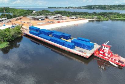 Obra do Azulo 950 avana com chegada de equipamento de alta tecnologia 