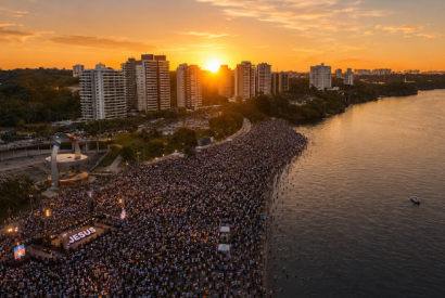 Manaus recebe edi��o in�dita do evento crist�o 'Amanhecer' na Ponta Negra