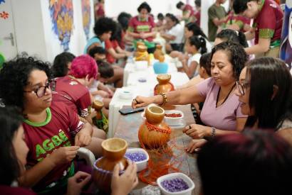 Projeto Agb�baque encerra ciclo de oficinas com participa��o no 11� Encontro das Artes, na zona norte de Manaus