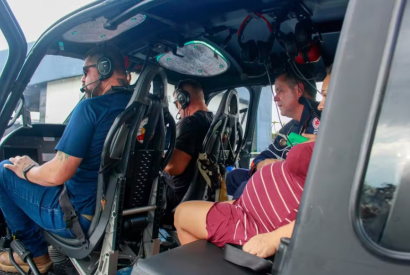 Grvida em trabalho de parto  resgatada de helicptero em comunidade isolada do AM